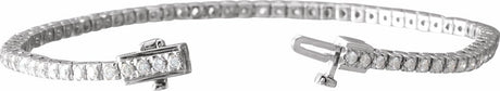 14K White Gold 1 3/4 CTW Natural Diamond Line 7" Bracelet
