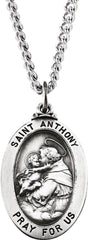 Sterling Silver 25x17.75 mm St. Anthony of Padua Medal 24" Necklace  