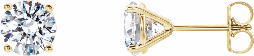 14K Yellow Gold 1 CTW Lab-Grown Diamond 4-Prong Stud Earrings