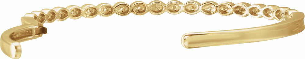 14K Yellow Gold 1/6 CTW Natural Diamond Stackable Bangle 7" Bracelet   