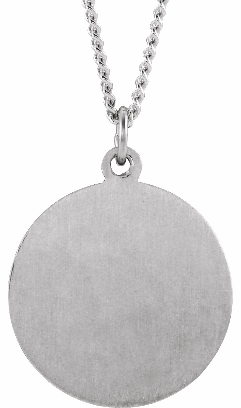 Sterling Silver 22 mm Confirmation Medal with Cross 24" Necklace