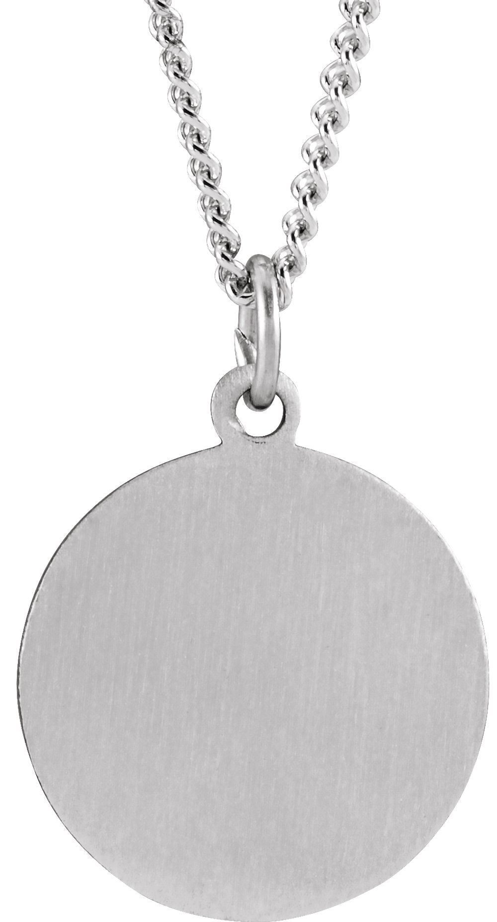 Sterling Silver 15 mm Confirmation Medal with Cross 18" Necklace