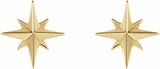 14K Yellow Star Earrings