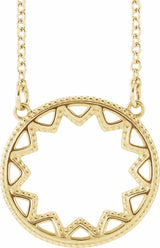 14K Yellow Milgrain Sun 16-18" Necklace 