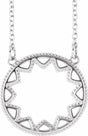 14K White Milgrain Sun 16-18" Necklace 