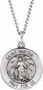 Sterling Silver 18 mm St. Martha 18" Necklace  