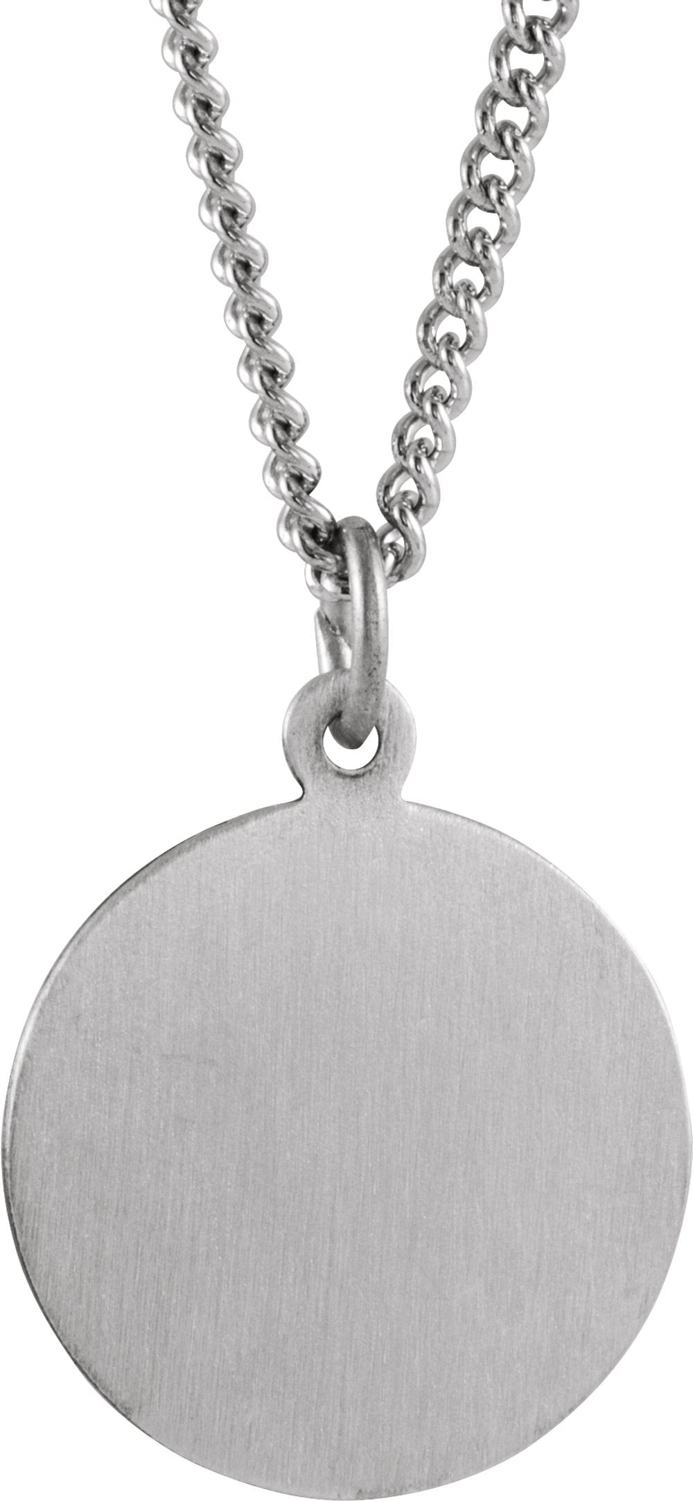 Sterling Silver 15 mm Round St. Lucy Medal 18" Necklace