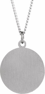 Sterling Silver 18 mm Round St. Lucy Medal 18" Necklace