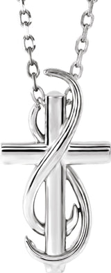 Sterling Silver Cross 16-18" Necklace  