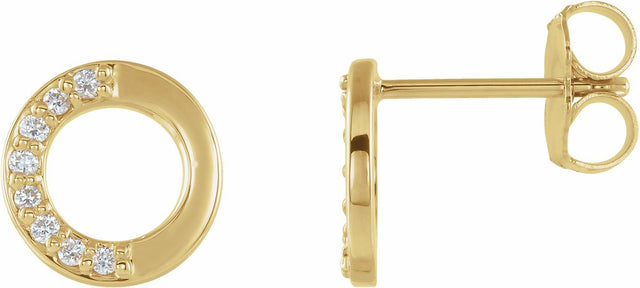 14K Yellow Gold .07 CTW Natural Diamond Circle Earrings  