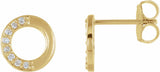14K Yellow Gold .07 CTW Natural Diamond Circle Earrings  