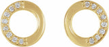 14K Yellow .07 CTW Natural Diamond Circle Earrings