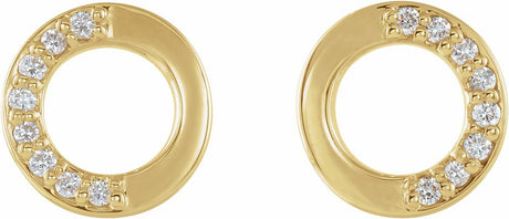 14K Yellow .07 CTW Natural Diamond Circle Earrings