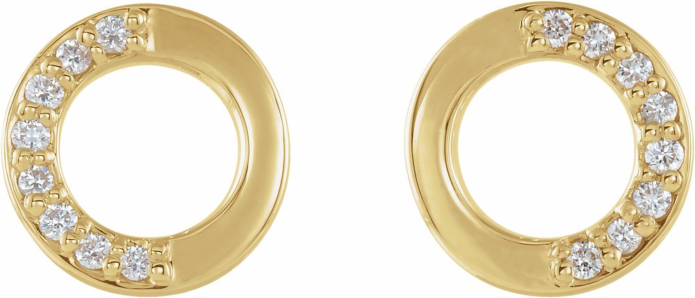 14K Yellow Gold .07 CTW Natural Diamond Circle Earrings  