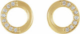 14K Yellow Gold .07 CTW Natural Diamond Circle Earrings  