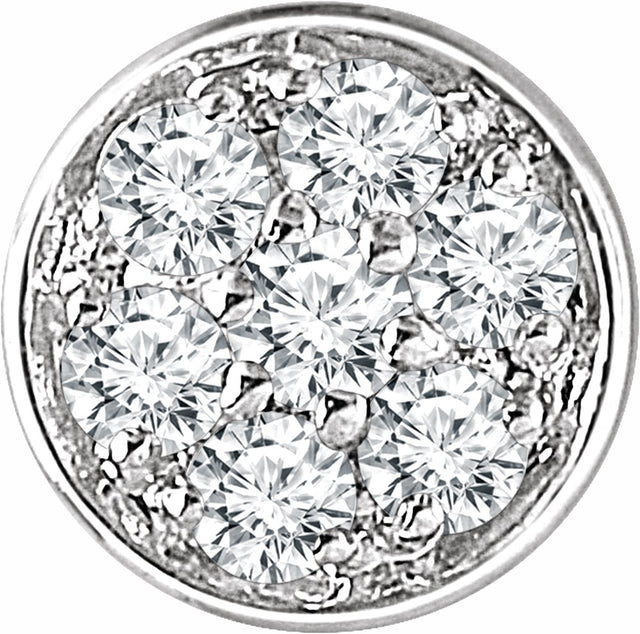 14K White Gold .06 CTW Natural Diamond Pavé-Style Slide Pendant