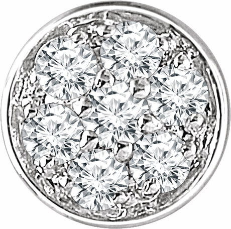 14K White Gold .06 CTW Natural Diamond Pavé-Style Slide Pendant