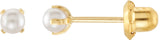 14K Yellow Imitation Cream Pearl Inverness® Piercing Earrings 