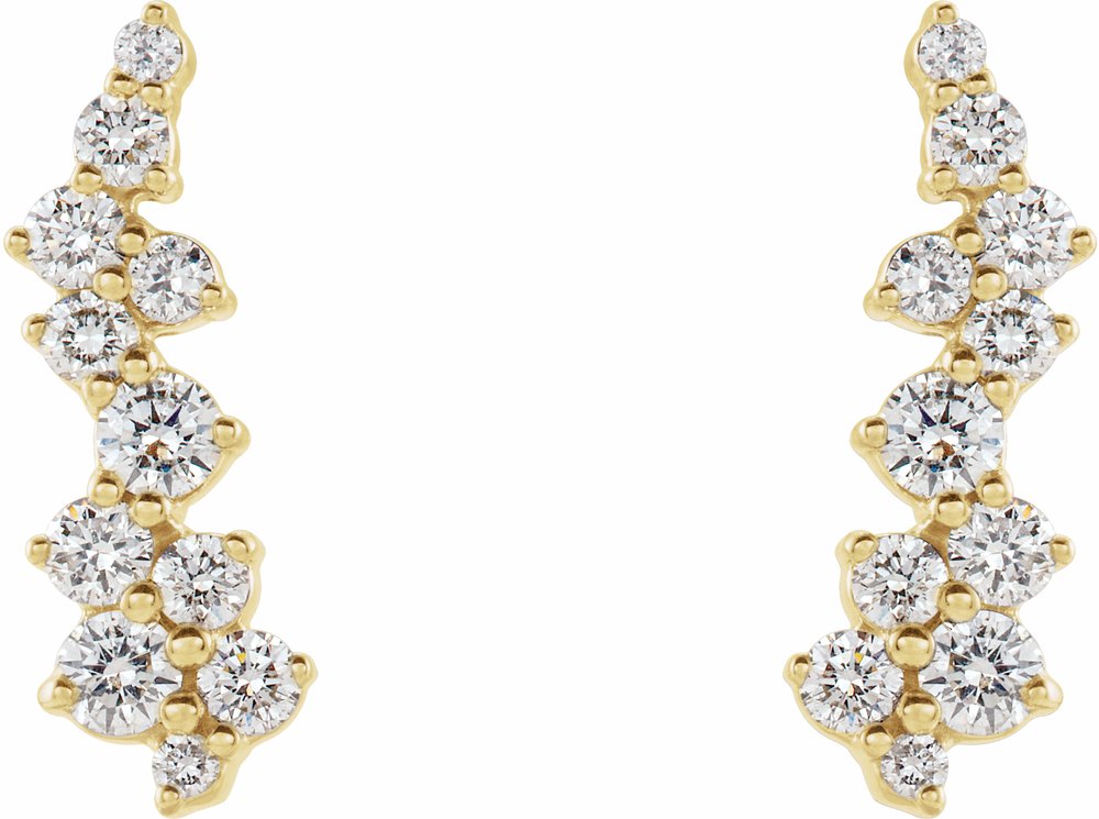 14K Yellow 1/3 CTW Natural Diamond Ear Climbers