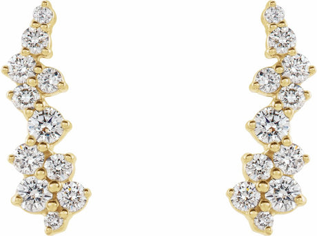 14K Yellow 1/3 CTW Natural Diamond Ear Climbers