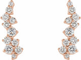 14K Rose 1/3 CTW Natural Diamond Ear Climbers