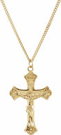 24K Yellow Gold-Plated 50x31 mm Crucifix 24" Necklace