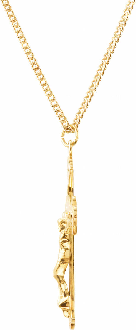 24K Yellow Gold-Plated 50x31 mm Crucifix 24" Necklace