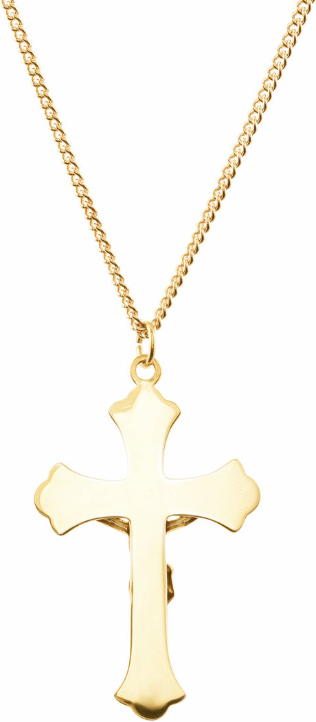 24K Yellow Gold-Plated 50x31 mm Crucifix 24" Necklace