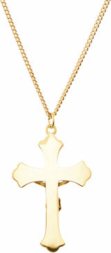 24K Yellow Gold-Plated 50x31 mm Crucifix 24" Necklace