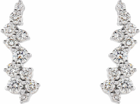 14K White 1/3 CTW Natural Diamond Ear Climbers