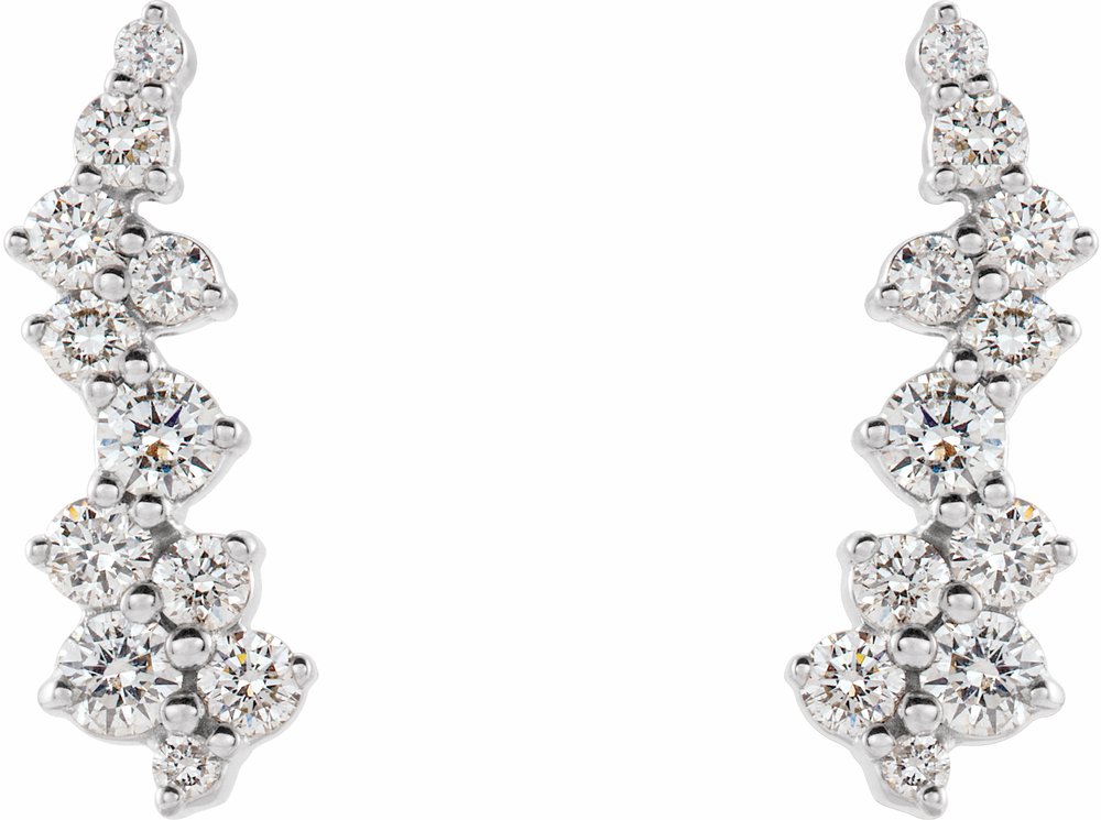 14K White 1/3 CTW Natural Diamond Ear Climbers