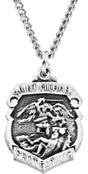 Sterling Silver 16.5x14 mm St. Michael Medal 18" Necklace 