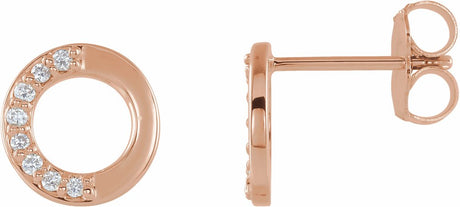 14K Rose Gold .07 CTW Natural Diamond Circle Earrings  