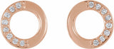 14K Rose Gold .07 CTW Natural Diamond Circle Earrings  