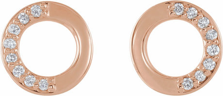 14K Rose Gold .07 CTW Natural Diamond Circle Earrings  