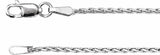 Rhodium-Plated Sterling Silver 1.05 mm Diamond-Cut Wheat 20" Chain