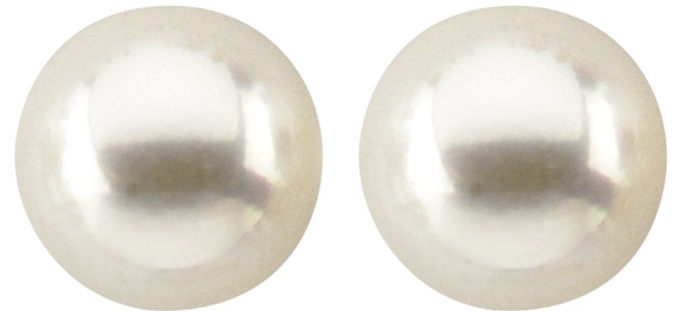 14K White 5 mm Cultured White Akoya Pearl Earrings