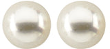 14K Yellow Gold 7 mm Cultured White Akoya Pearl Earrings
