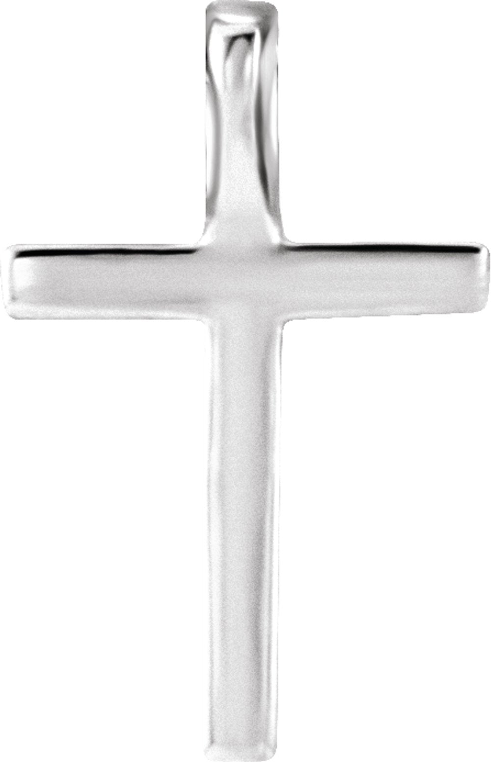 14K White .06 CTW Lab-Grown Diamond Petite Cross Pendant