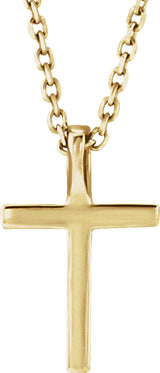 14K Yellow .06 CTW Natural Diamond Petite Cross 16" Necklace