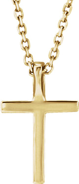 14K Yellow Gold Natural Yellow Sapphire Petite Cross 16" Necklace