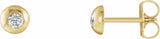 14K Yellow Gold 1/5 CTW Natural Diamond Domed Stud Earring