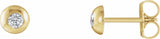 14K Yellow Gold 1/5 CTW Natural Diamond Domed Stud Earring
