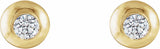 14K Yellow Gold 1/5 CTW Natural Diamond Domed Stud Earring