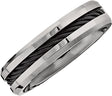 Titanium 6 mm Beveled-Edge Black Cable Inlay Band Size 10