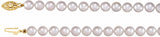 14K Yellow Cultured White Akoya Pearl 24" Necklace