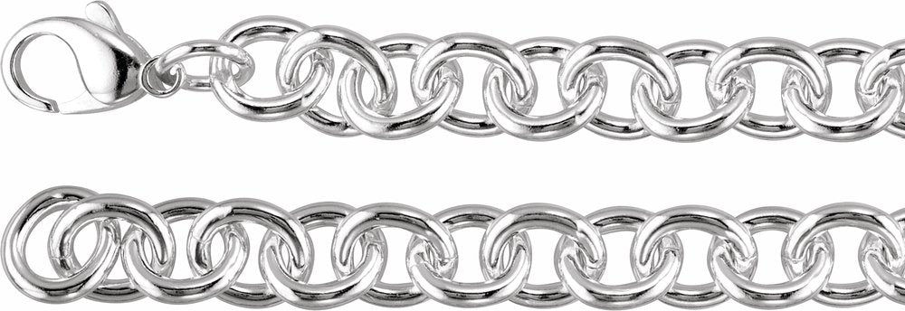 Sterling Silver 10 mm Cable 8 1/2" Chain