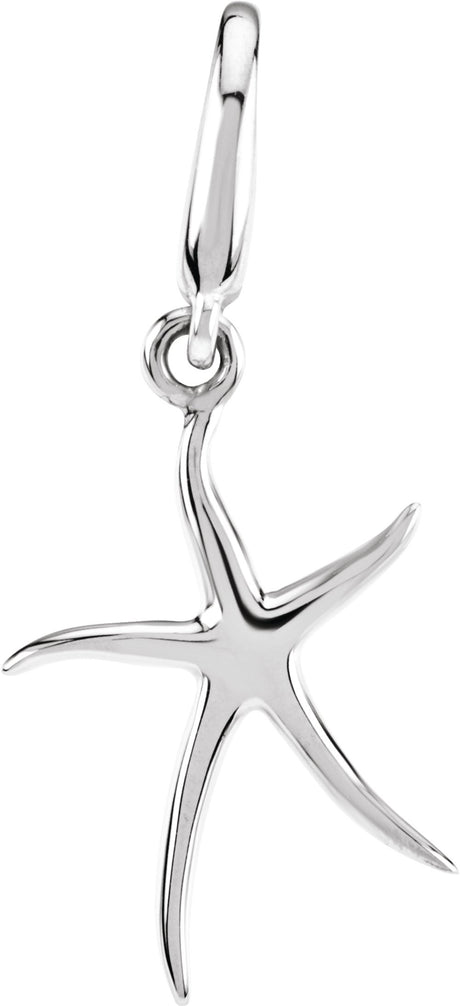 14K White 17 mm Starfish Charm