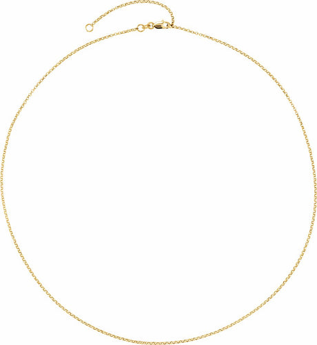 18K Yellow Gold-Plated Sterling Silver 1.5 mm Adjustable Hollow Rolo 18-20" Chain