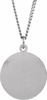 Sterling Silver 18 mm Round St. Paul the Apostle 18" Necklace